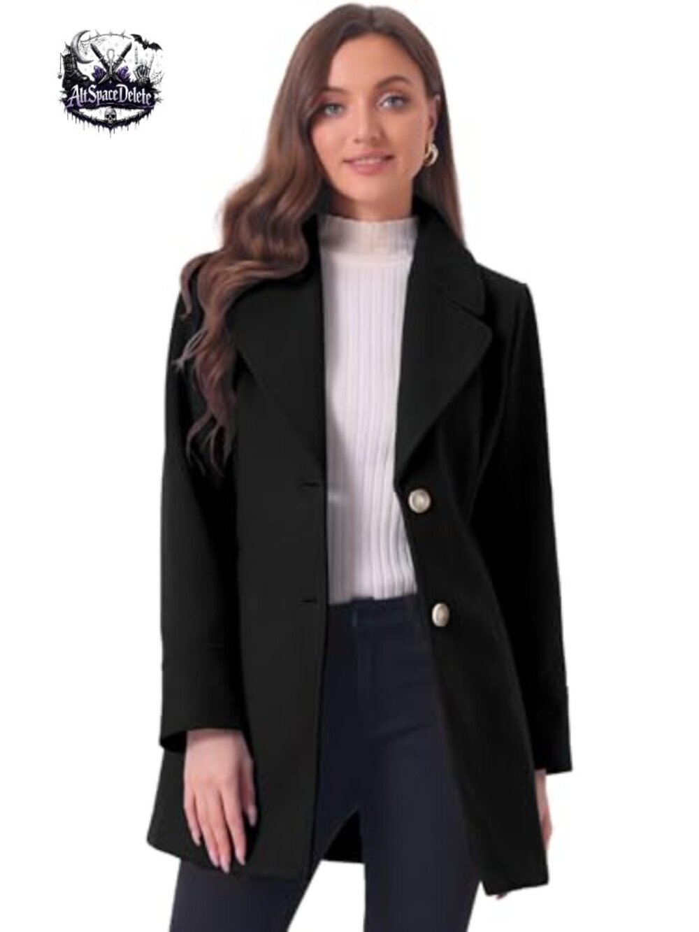 Women's Wool Blend Overcoat Notch Collar Single Breasted Winter Coat